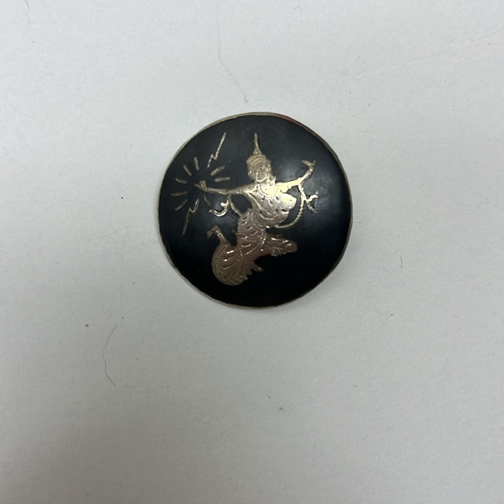 Vintage Siam Sterling Silver dancer pin & earrings - Picture 3 of 5